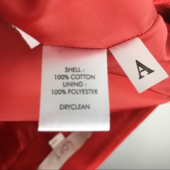 Red Ann Taylor LOFT 100% Cotton Skirt Size 0 - Picture 7 of 7